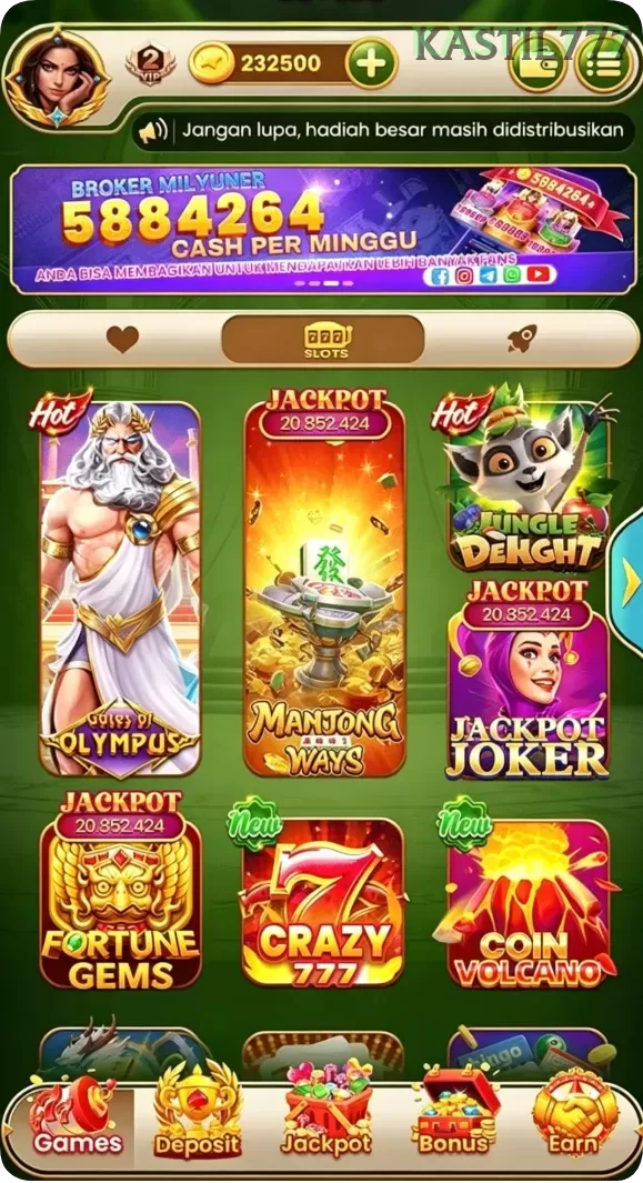 Cuplikan layar UPDATES — halaman utama